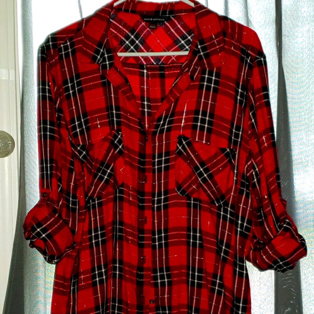 Womens Rock & Republic button down flannel